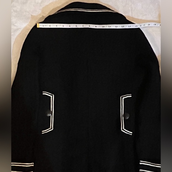 CHANEL Tweed Wool Black Wht Peacoat Jacket Coat 38 Small 4-6 Luxury HOST PICK 🎉 - Picture 14 of 16